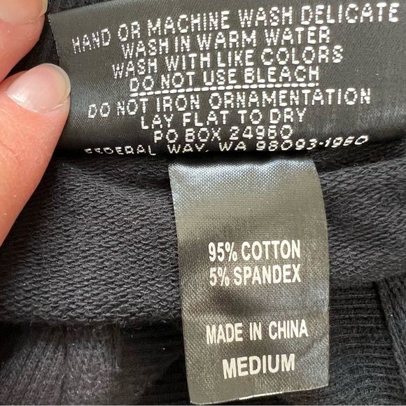 Christine Alexander women black embellish cardigan button front, pockets Sz M - Picture 11 of 13